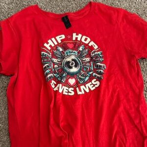 Red Hip Hop Graphic T-Shirt